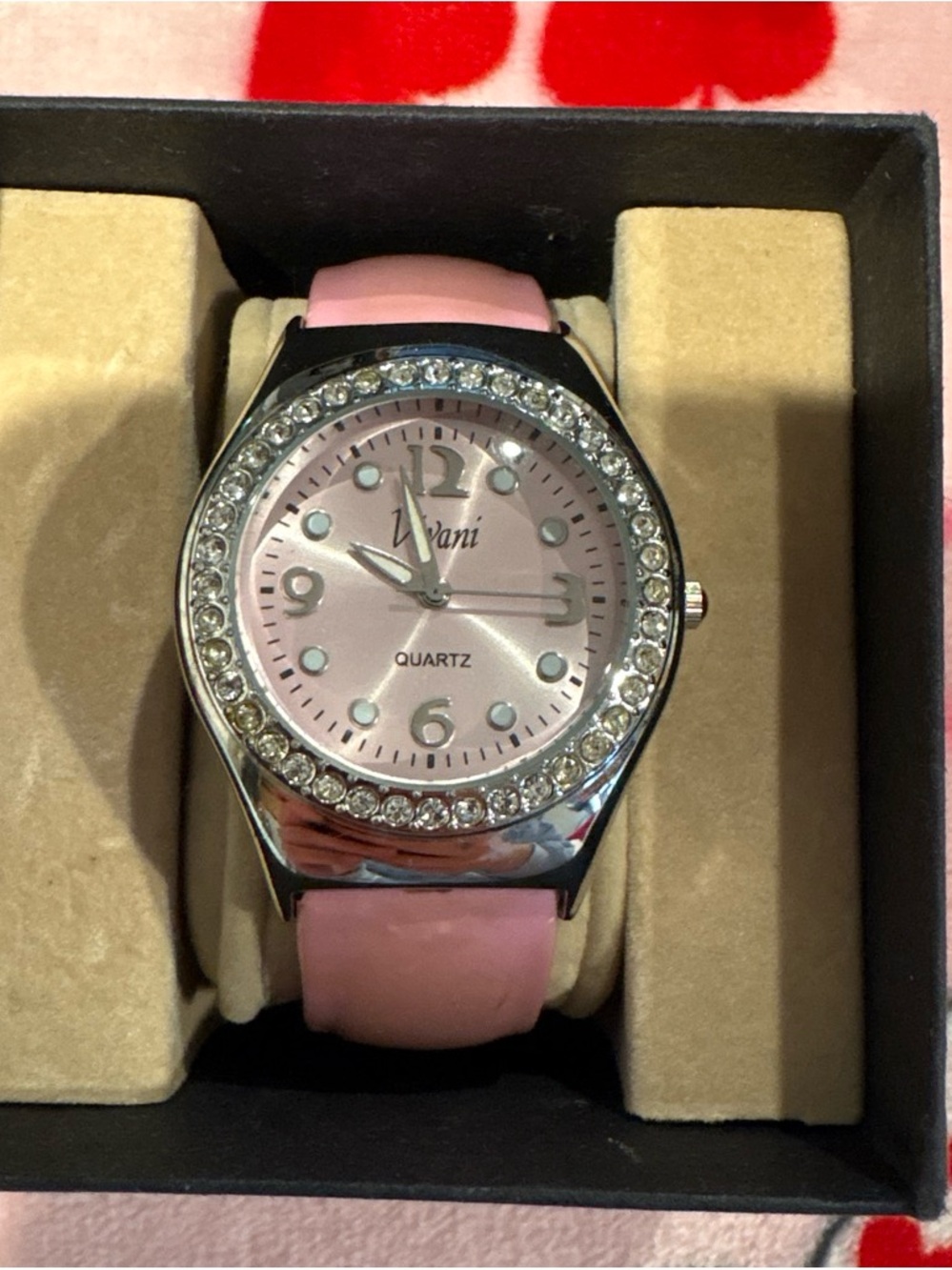 Zivani Pink Crystal Accent Women's Quartz Watch